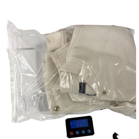 Zara Womens Soft Bomber Jacket Size XL White Gold Snap Button 4968/223 NWT - Picture 8 of 8